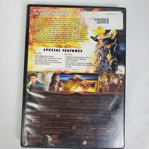 Ghost Rider DVD 2-Disc Extended Cut Nicolas Cage Eva Mendes Marvel Movie - Picture 4 of 4